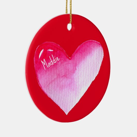 Roze valentijn pop kunst keramisch ornament (Rechts)