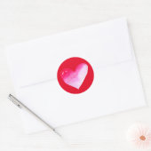 Roze valentijn pop kunst ronde sticker (Envelop)