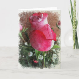 Roze Valentijn Roos Feestdagen Kaart