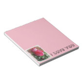 Roze Valentijn Roos Notitieblok (Schuin)