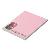 Roze Valentijn Roos Notitieblok (Linkerzijde)