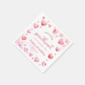 Roze Valentijn Sweetheart Verjaardag Papier Servet (Hoek)