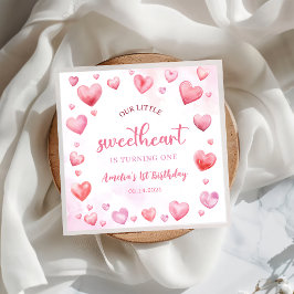 Roze Valentijn Sweetheart Verjaardag Papier Servet