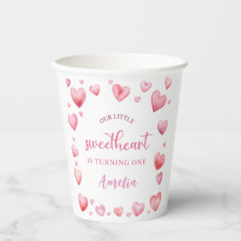 Roze Valentijn Sweetheart Verjaardag Papieren Cups Bekers