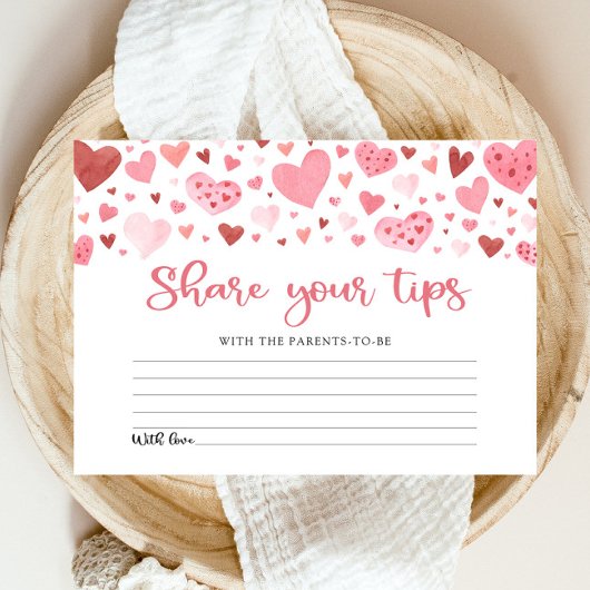 Roze Valentijn Tips voor Ouders Baby shower Game Informatiekaartje