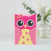 Roze Valentijn Uil Classroom Kaarten voor kinderen Feestdagenkaart (Staand voorkant)