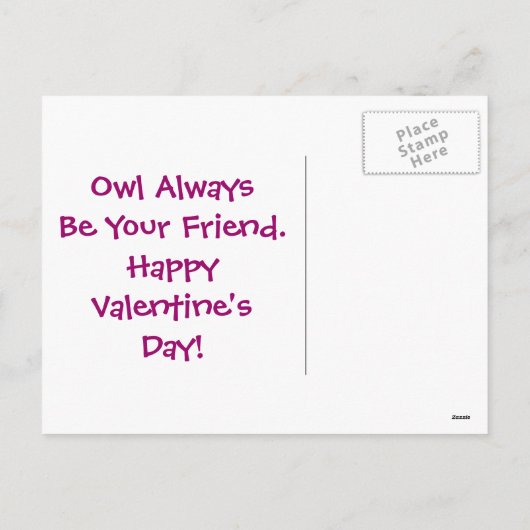 Roze Valentijn Uil Classroom Kaarten voor kinderen Feestdagenkaart (Achterkant)