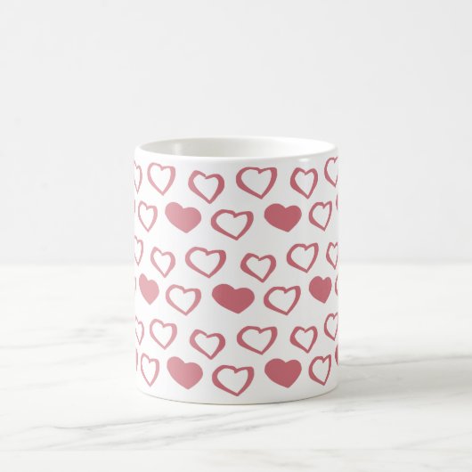 Roze Valentijn van het Heart Love Pattern Koffiemok (Center)