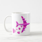 Roze Valentijn van het vliegtuig Koffiemok (Links)