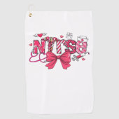 Roze Valentijn Verpleegster, Valentijn Coquette Bo Golfhanddoek (Voorkant)