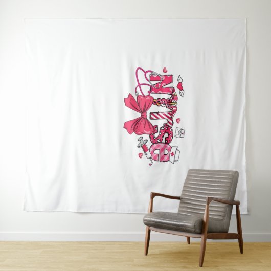 Roze Valentijn Verpleegster, Valentijn Coquette Bo Wandkleed (In Situ (horizontaal))