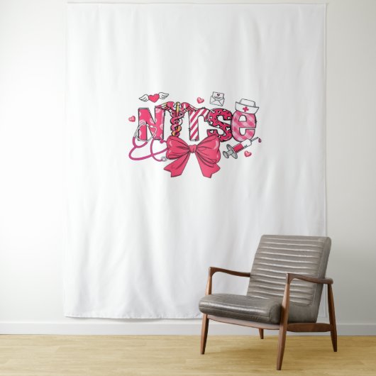 Roze Valentijn Verpleegster, Valentijn Coquette Bo Wandkleed (In situ)