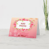 Roze Valentijn Voeg je foto toe Feestdagen Kaart (Voorkant)