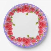 Roze Valentijn Voeg uw Borden voor fotopapier toe Papieren Bordje (Voorkant)