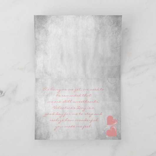 Roze Valentijn Wenskaart Kaart (Binnen)