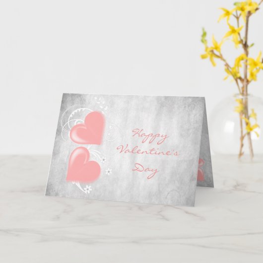 Roze Valentijn Wenskaart Kaart (Gele Bloem)