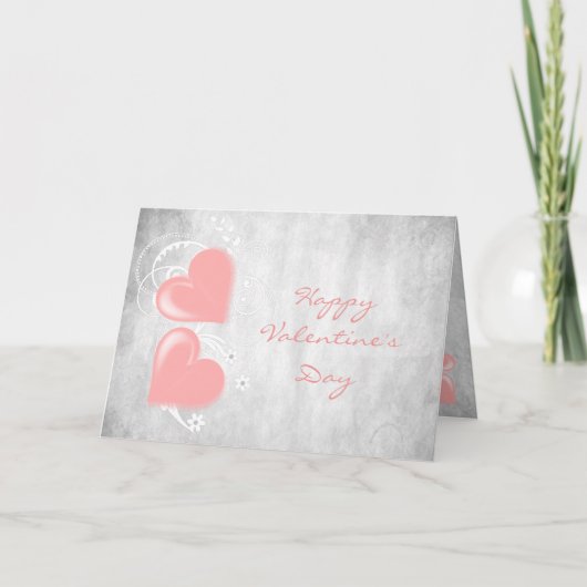 Roze Valentijn Wenskaart Kaart (Voorkant)