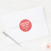 Roze Valentijn zelfgemaakt met liefde Ronde Sticker (Envelop)