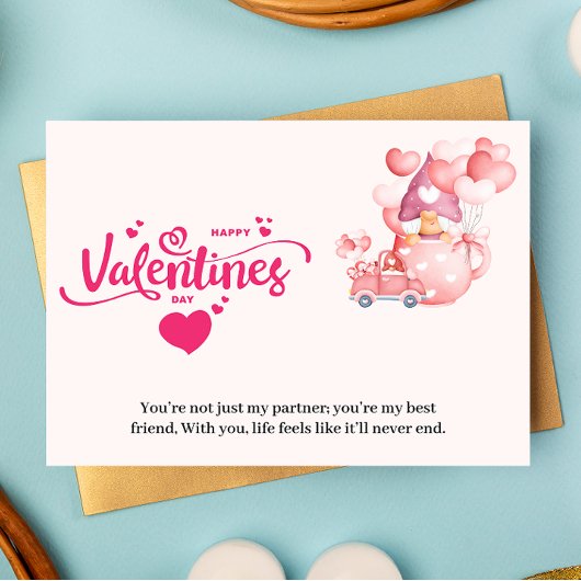Roze Valentijnkaart Feestdagenkaart
