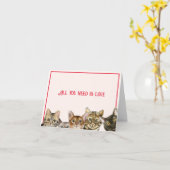 Roze Valentijnkaart van de katten Kaart (Gele Bloem)