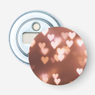 ROZE VALENTIJN'S DAG HARTEN BUTTON FLESOPENER