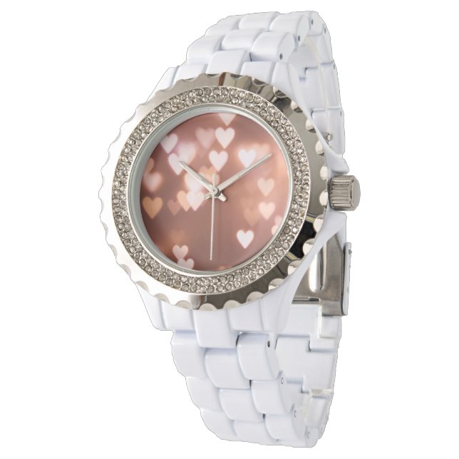 ROZE VALENTIJN'S DAG HARTEN HORLOGE (Gekanteld)