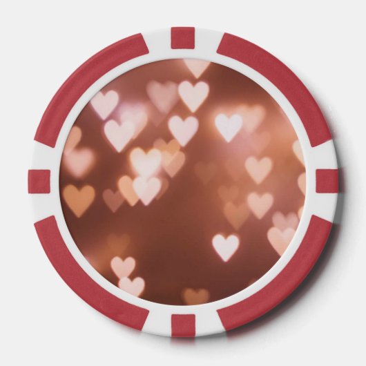 ROZE VALENTIJN'S DAG HARTEN POKER CHIPS (Voorkant)