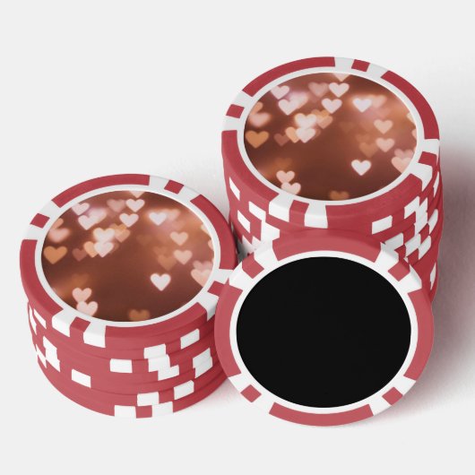 ROZE VALENTIJN'S DAG HARTEN POKER CHIPS (Opstapeling)