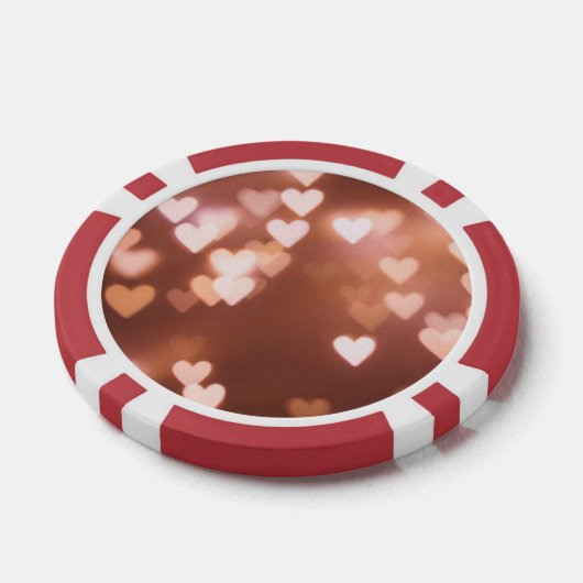 ROZE VALENTIJN'S DAG HARTEN POKER CHIPS (Enkel)