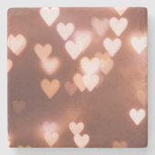 ROZE VALENTIJN'S DAG HARTEN STENEN ONDERZETTER (Voorkant)