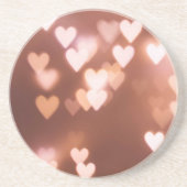 ROZE VALENTIJN'S DAG HARTEN ZANDSTEEN ONDERZETTER (Voorkant)