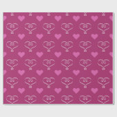 Roze Valentijn's Day Love Hearts Cadeaupapier (Vlak)