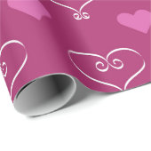 Roze Valentijn's Day Love Hearts Cadeaupapier (Rol Hoek)