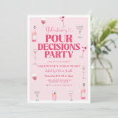 Roze Valentijn's Galentine's Girls Night Party Kaart (Staand voorkant)