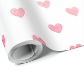 Roze Valentijns harten patroon Cadeaupapier (Rol Hoek)