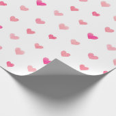 Roze Valentijns harten patroon Cadeaupapier (Hoek)