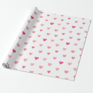 Roze Valentijns harten patroon Cadeaupapier