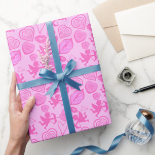 Roze Valentijns patroon Cadeaupapier