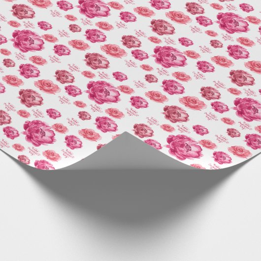 Roze Valentijnsdag Cadeaupapier (Hoek)