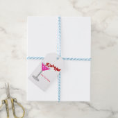 Roze Valentijnsdag Cocktail Custom Party Favor Cadeaulabel (Met Touw)