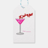 Roze Valentijnsdag Cocktail Custom Party Favor Cadeaulabel (Achterkant)