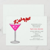 Roze Valentijnsdag Cocktail Party Uitnodigingen (Voorkant / Achterkant)