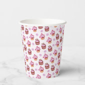 Roze Valentijnsdag Cupcake Papieren Bekers (Achterkant)