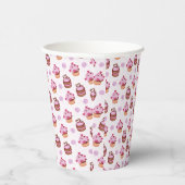 Roze Valentijnsdag Cupcake Papieren Bekers (Rechts)