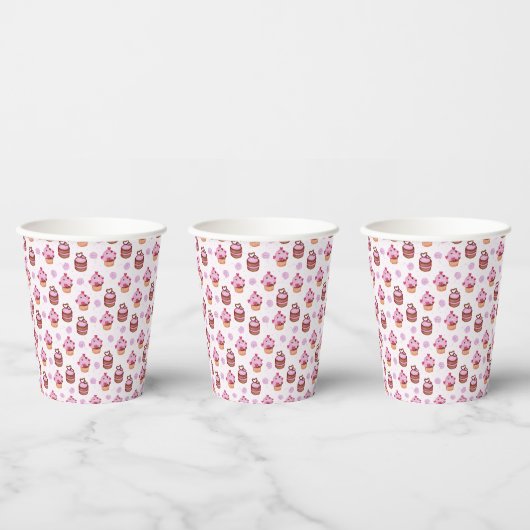 Roze Valentijnsdag Cupcake Papieren Bekers (Multi)