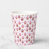 Roze Valentijnsdag Cupcake Papieren Bekers (Voorkant)