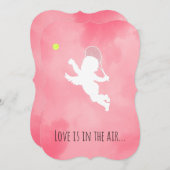 Roze Valentijnsdag Cupid Tennis Player Feestdagenkaart (Voorkant / Achterkant)
