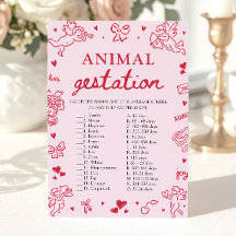 Roze Valentijnsdag Dierdracht Baby Shower Spel