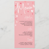 Roze Valentijnsdag Dinner Party of Wedding Menu (Voorkant)