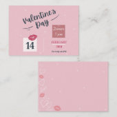 Roze Valentijnsdag Feest Uitnodiging (Voorkant / Achterkant)